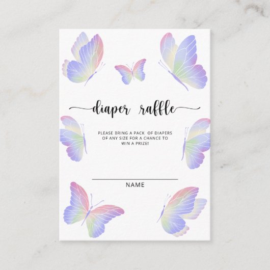 Vlinders luier loterij ticket informatiekaartje (Voorkant)