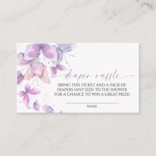 Vlinders Luier Raffle Informatiekaartje (Voorkant)