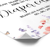 Vlinders Luiertaart gissen Baby shower Spel Poster (Hoek)