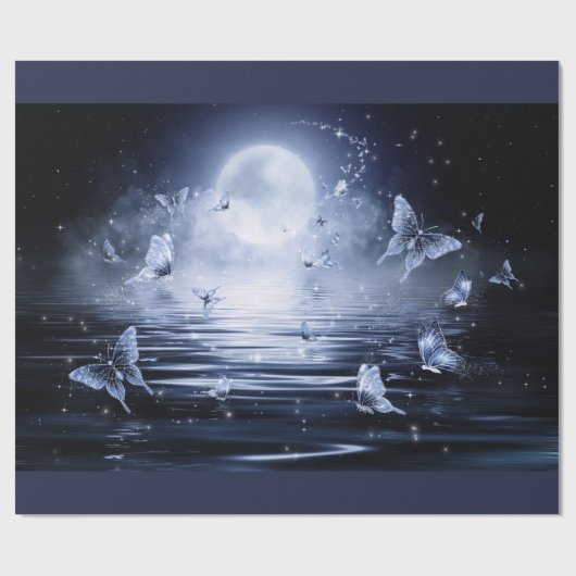 vlinders-maanvlucht cadeaupapier (Vlak)