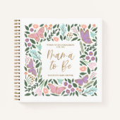 Vlinders Mama naar Baby shower Gastenboek Notitieboek (Voorkant)