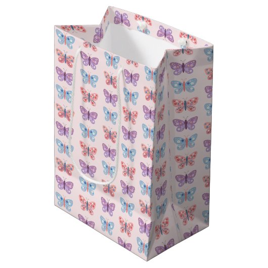 Vlinders Medium Cadeauzakje (Voorkant Gekanteld)