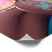 Vlinders meisje psychedelische kleuren modern cade poster (Hoek)