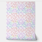 Vlinders Meisje Schattige Wit Pastel Paarse Roze Behang (Afrollen)