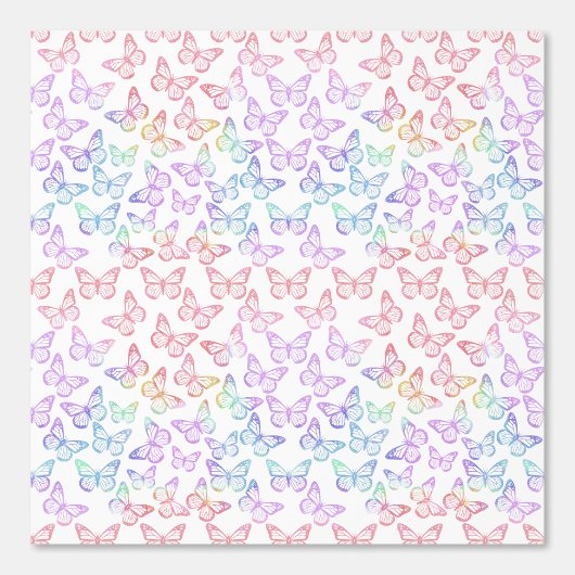 Vlinders Meisje Schattige Wit Pastel Paarse Roze Behang (Voorkant)