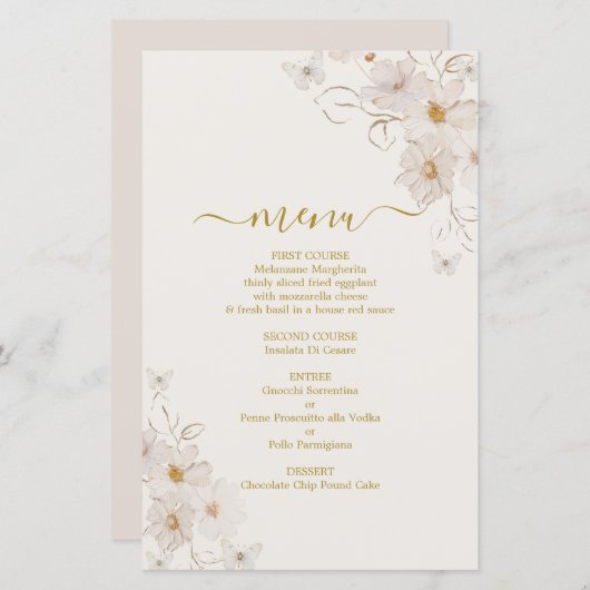 Vlinders Menu Kaart (Voorkant / Achterkant)