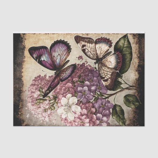  vlinders met bloemen tissuepapier (Voorkant)