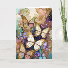 Vlinders met bruine en witte mooie kleuren! kaart