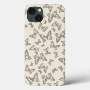 Vlinders met crème bruin Case-Mate iPhone case