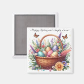 Vlinders met eieren in een mandmagneet magneet (Voorkant / Achterkant)