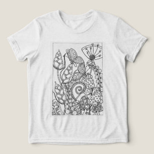 Vlinders met fantasiebloemen Tri-Blend shirt