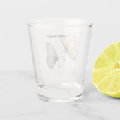 Vlinders met harten shot glas (Achterkant)