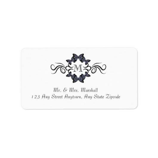 Vlinders met Monogram Etiket (Voorkant)
