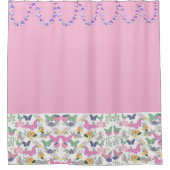 Vlinders met verfraaiing Douchegordijn (Voorkant)