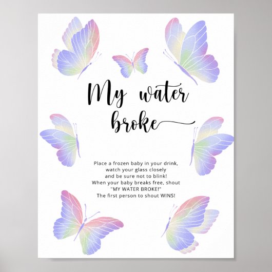 Vlinders - mijn water brak spel poster (Voorkant)