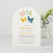 Vlinders Modern genderneutraal Baby shower Kaart (Staand voorkant)