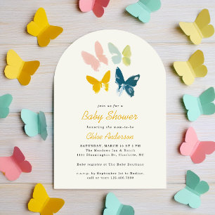 Vlinders Modern genderneutraal Baby shower Kaart