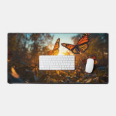 Vlinders, monarchen bij zonsondergang nr. 84 bureaumat (Keyboard & Muis)
