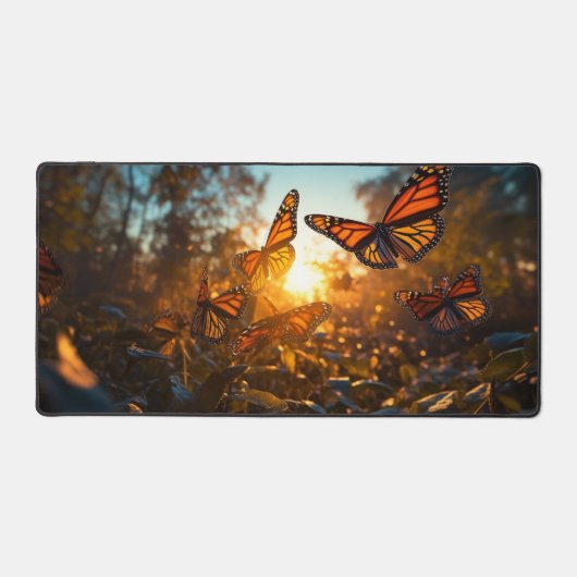 Vlinders, monarchen bij zonsondergang nr. 84 bureaumat (Voorkant)