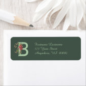 Vlinders Monogram Eerste Letter B Retouradres Etiket (Insitu)