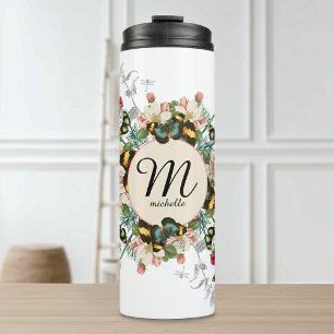  Vlinders Monogram Ephemera Custom Thermosbeker