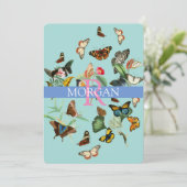Vlinders, Monogram Naam Bericht vs2 Kaart (Staand voorkant)