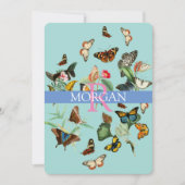 Vlinders, Monogram Naam Bericht vs2 Kaart (Voorkant)