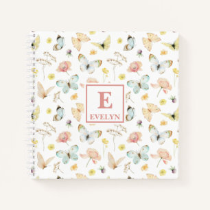 Vlinders Monogram Schrijfblok Dagboek Notitieboek
