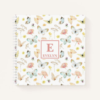 Vlinders Monogram Schrijfblok Dagboek Notitieboek