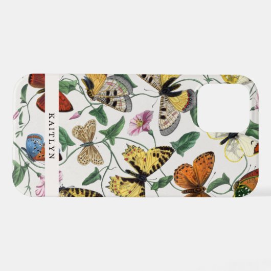   vlinders | Naam iPhone Hoesje (Achterkant horizontaal)