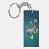vlinders nuchterheid symbool acryl sleutelhanger (Voorkant Links)