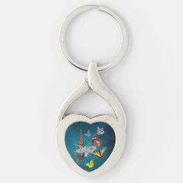 vlinders nuchterheid symbool metalen sleutelhanger
