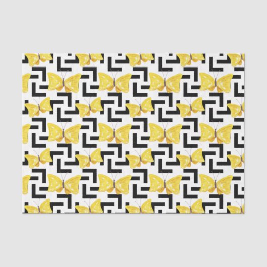 Vlinders (Ontwerp 34 Geel/Oranje Serie) Tissuepapier (Voorkant)
