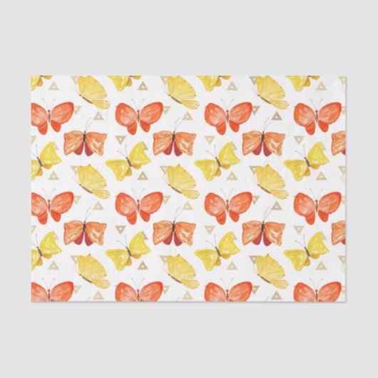 Vlinders (ontwerp 50 geel/Sinaasappel serie) Tissuepapier (Voorkant)