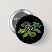 Vlinders op Bladeren Ronde Button 5,7 Cm (Voorkant /achterkant)