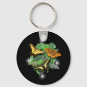 Vlinders op Bladeren Sleutelhanger (Voorkant)
