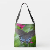 Vlinders Op Bloemen Crossbody Tas (Achterkant)