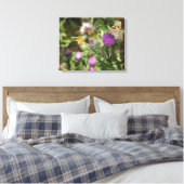 Vlinders op bloemen foto enkele print (Insitu (Slaapkamer))