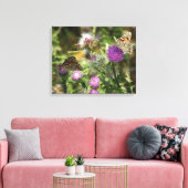 Vlinders op bloemen foto enkele print (Insitu (Woonkamer))