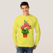 Vlinders op bloemen T-shirt (Voorkant volledig)