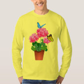 Vlinders op bloemen T-shirt (Voorkant)
