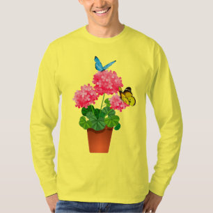 Vlinders op bloemen T-shirt