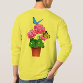 Vlinders op bloemen T-shirt (Achterkant)