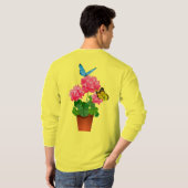 Vlinders op bloemen T-shirt (Achterkant volledig)