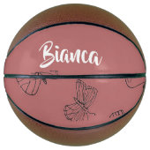 Vlinders op blos patroon basketbal (Voorkant)