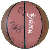 Vlinders op blos patroon basketbal (Verticaal)