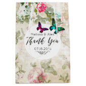 Vlinders op een armoedige  collage bruiloft medium cadeauzakje (Voorkant)