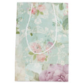 Vlinders op een armoedige  collage bruiloft medium cadeauzakje (Achterkant)