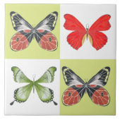 Vlinders op een keramische Tegel ( 6 ) Tegeltje (Voorkant)
