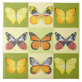 Vlinders op een keramische Tegel (A) Tegeltje (Voorkant)